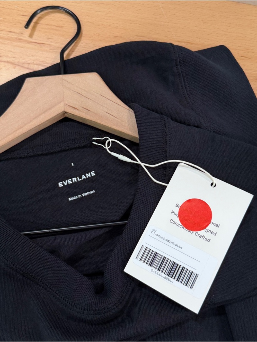 Everlane Off Duty Long Sleeve Tee in black nwt Large - Picture 4 of 6